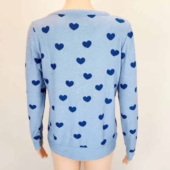 CHASER Heart Print Long Sleeve Sweater - Picture 6 of 10